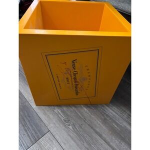 Veuve Clicquot Ice Bucket Cooler Orange Champagne Brand Logo Decorative Display